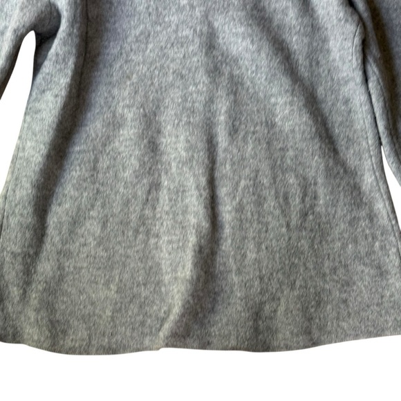 Amoxe 100% Wool Gray Coat L Timeless Peter Pan Collar Elegant Warm Outerwear - Picture 10 of 11